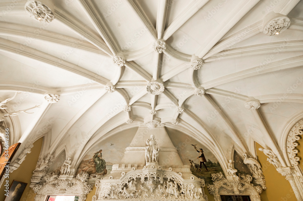 Architectural detail of The Regaleira Palace (Quinta da Regaleira), Sintra, Portugal