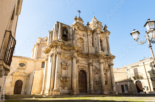 Architectural Sights of St. Antonio Abate Church in Ferla, Province of Syracuse, Italy. photo