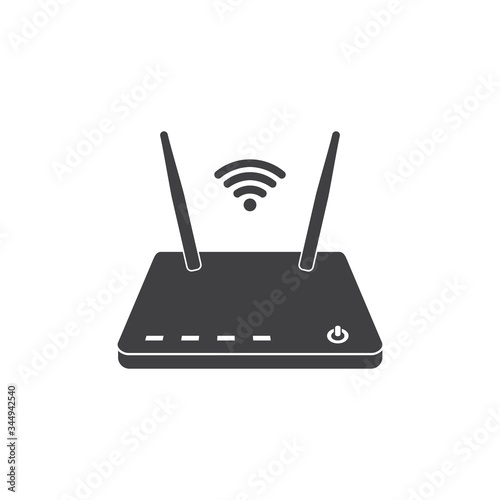Wifi router icon in flat style. modem vector illustration isolated on white background. Internet connection business concept.