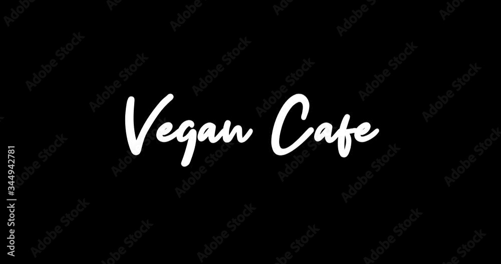 Vegan Cafe White Color Cursive Font Transition on Green Background Stock Video Vegan Cafe White Color Cursive Font Transition on Green Background Stock Video