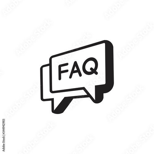 Faq vector icon. frequently information question isolated on white background, help symbol, vector Illustration