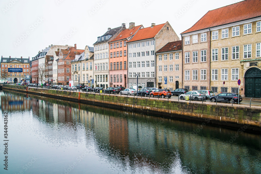 colorful townhomes of Copenhagen Denmark 