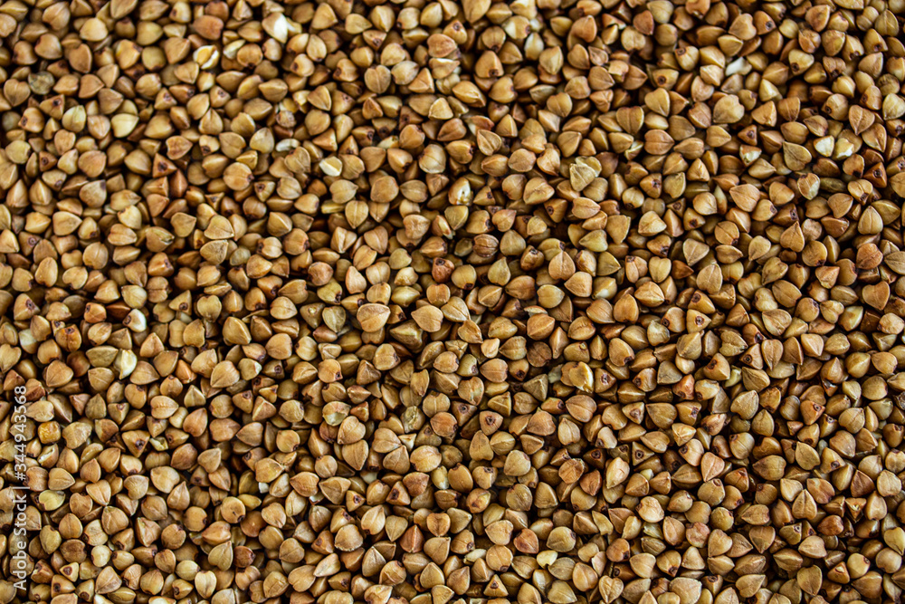 Textured buckwheat. Close-up. Only buckwheat in the frame Textured buckwheat. Close-up. Only buckwheat in the frame