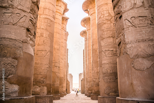 hieroglyphic columns of Karnak temple in egypt © Zach