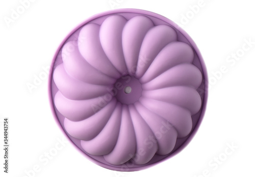 Purple silicone baking dish isolated on a white background.