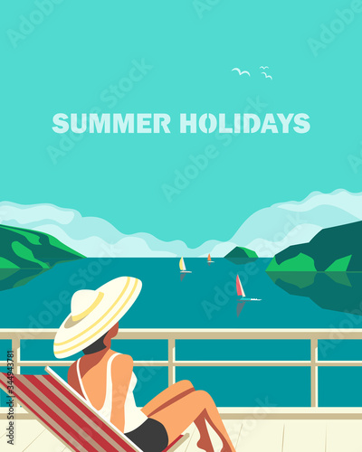 Summer holidays leisure time vector poster