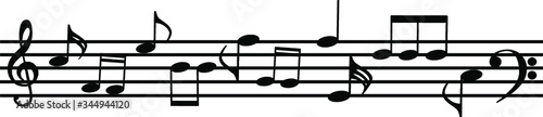 music notes on white background