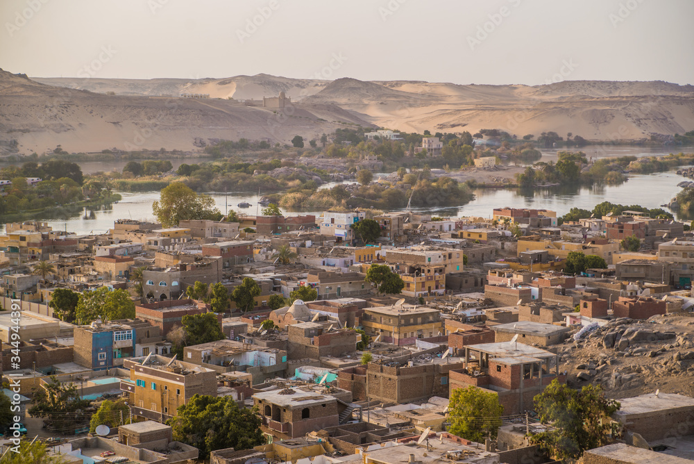 Obraz premium view of aswan village in Nubian egypt