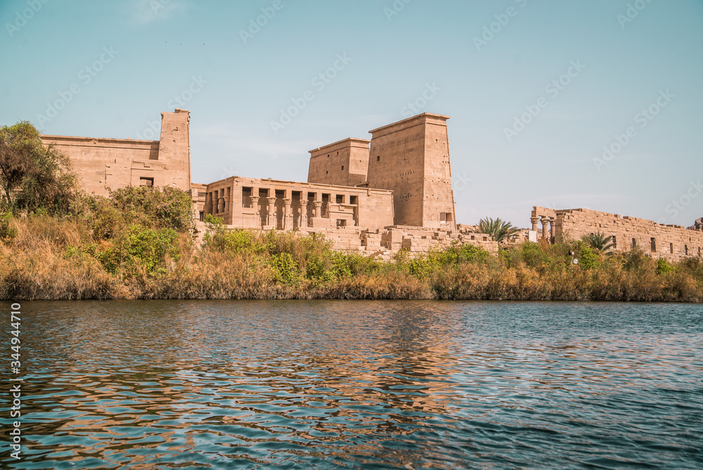 philae temple on river in aswan egypt 
