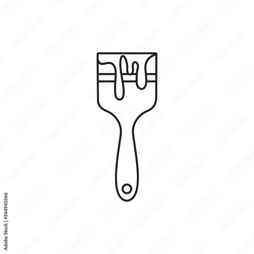 Paint brush icon with droplet isolated on white background Paint brush icon with droplet isolated on white background
