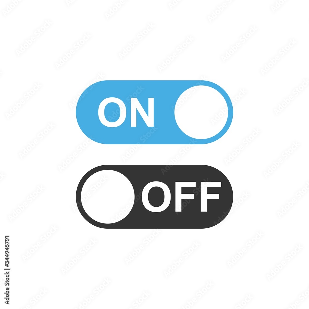 On and Off Toggle Switch Buttons, with Modern Devices User Interface, vector icon Illustration On and Off Toggle Switch Buttons, with Modern Devices User Interface, vector icon Illustration
