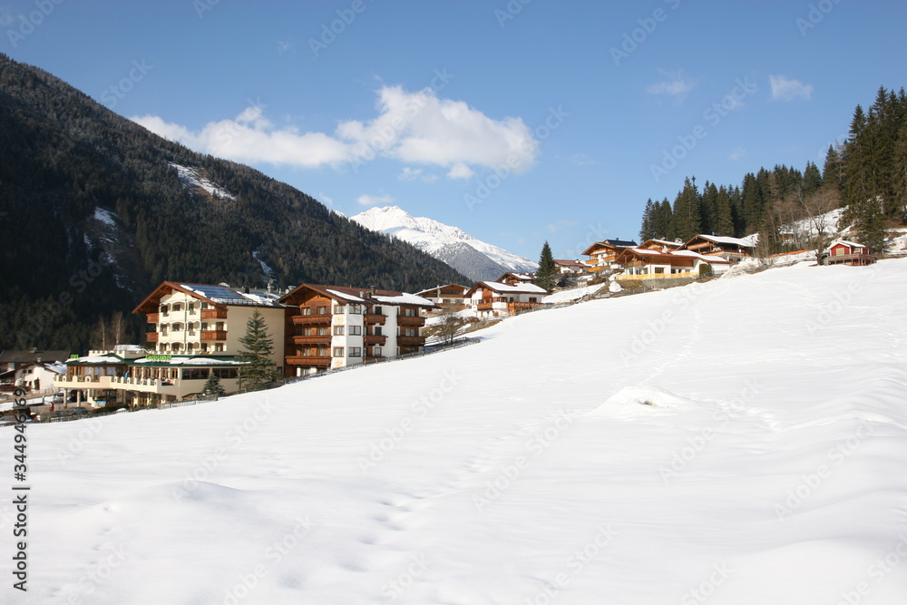 ski resort in winter