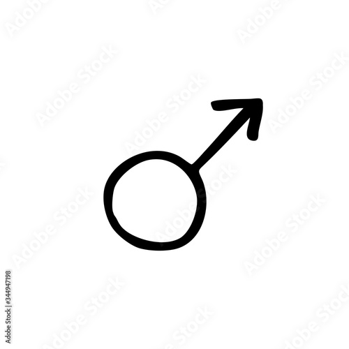 symbol of masculinity doodle icon, vector illustration