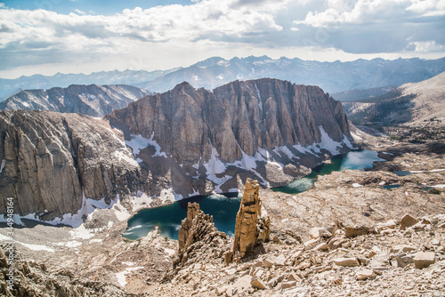 alpine lakes view from top of mount whitney california  photo