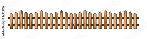 fence vector illustration, brown fence isolated on white background