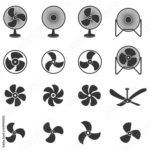 fan icon set.  Vector illustration