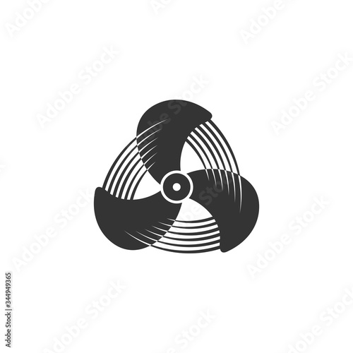 Propeller icon, Aircraft propeller icons, symbols fan rotating isolated on a white background. Vector illustration.