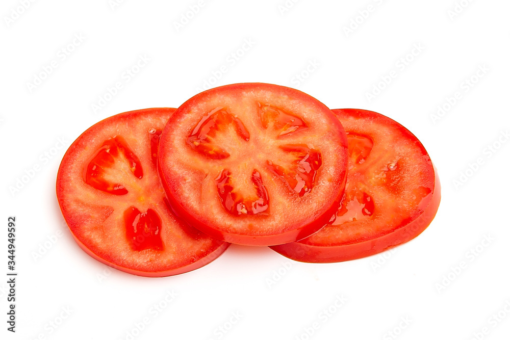 bright red tomato sliced the view from the top isolated on white background
bright red tomato sliced the view from the top isolated on white background