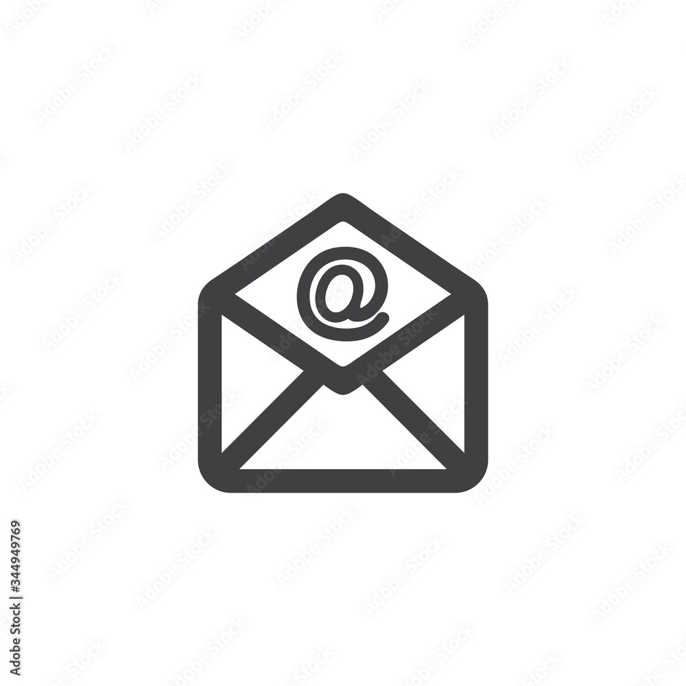 email icon in line style isolated on white background, open Envelope icon, vector illustration email icon in line style isolated on white background, open Envelope icon, vector illustration