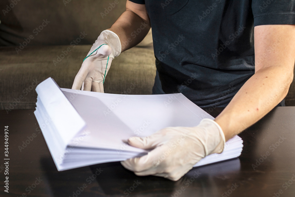 Obraz premium Handling envelopes and mail safely