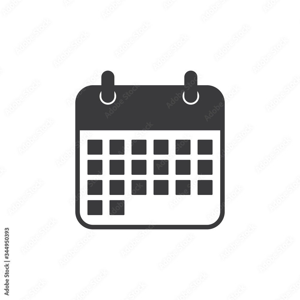 flat calendar icon, isolated on white background, Vector illustration. flat calendar icon, isolated on white background, Vector illustration.