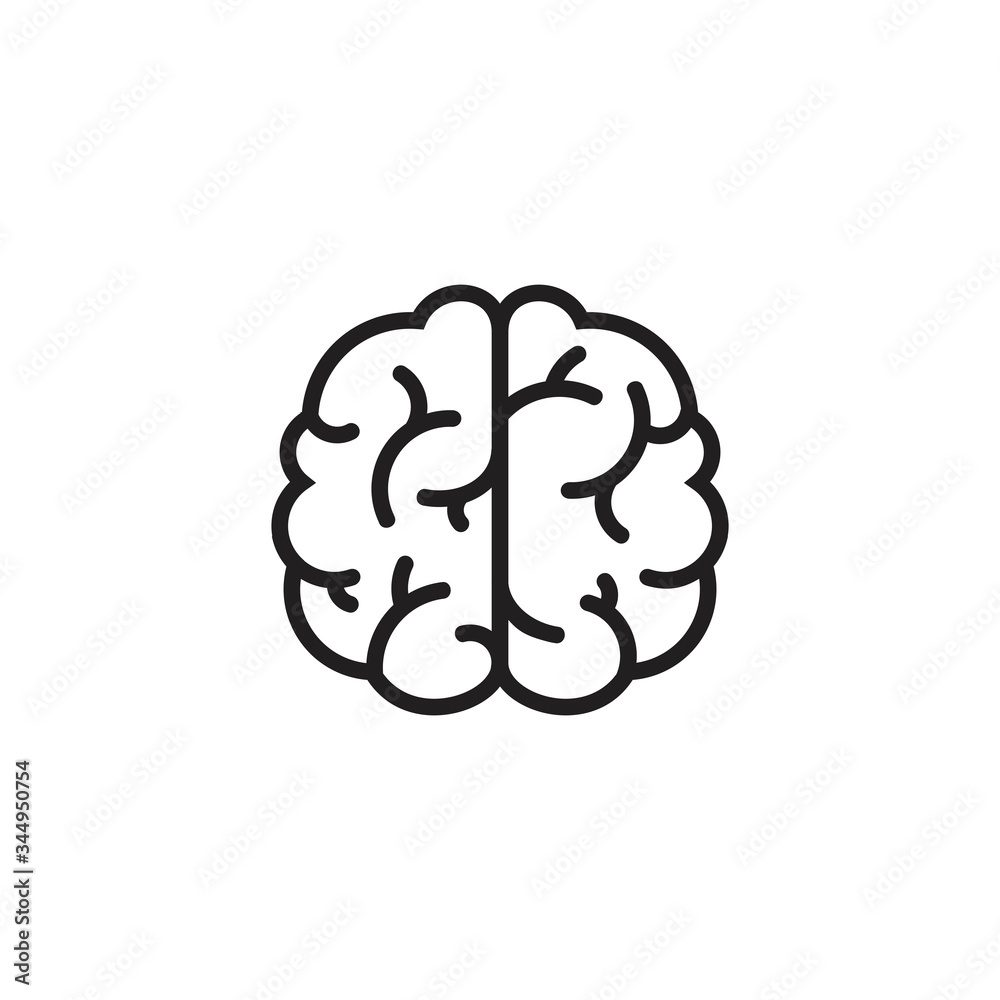Human brain icon in line style, vector illustration Human brain icon in line style, vector illustration