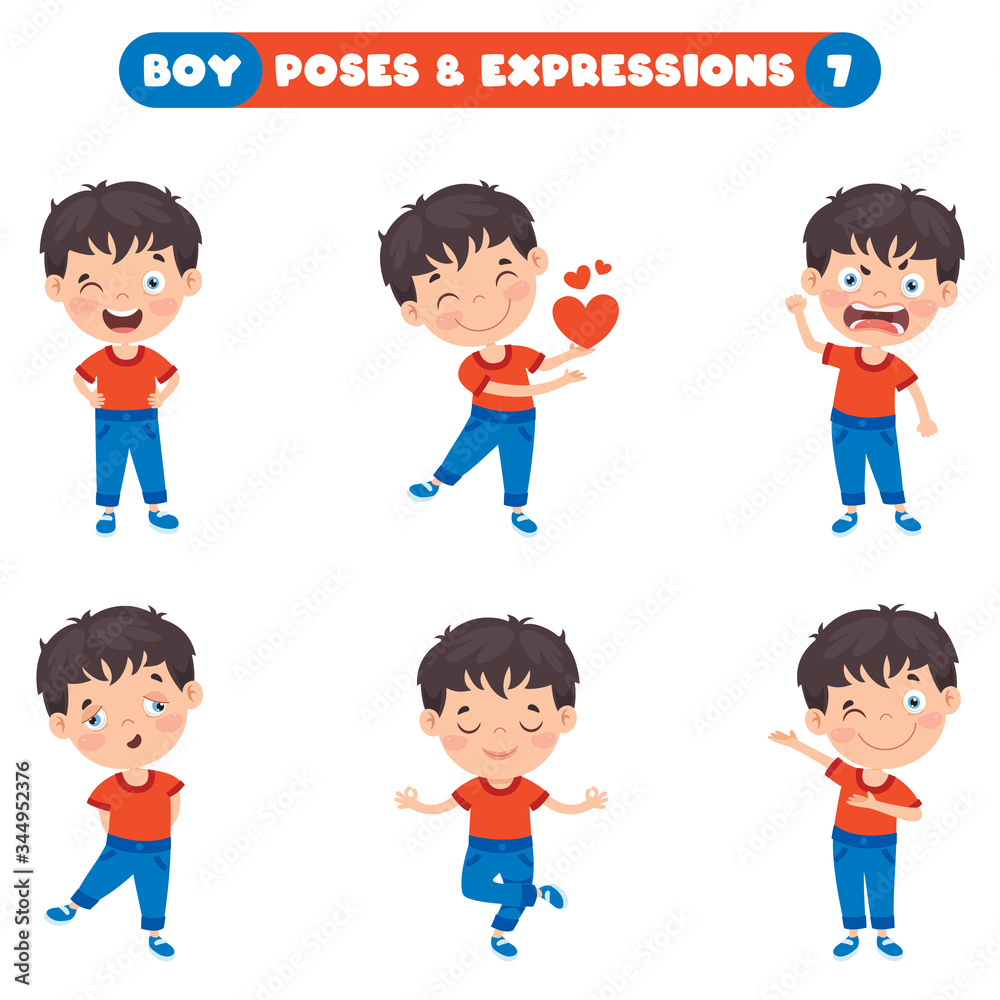 Poses And Expressions Of A Funny Boy Poses And Expressions Of A Funny Boy