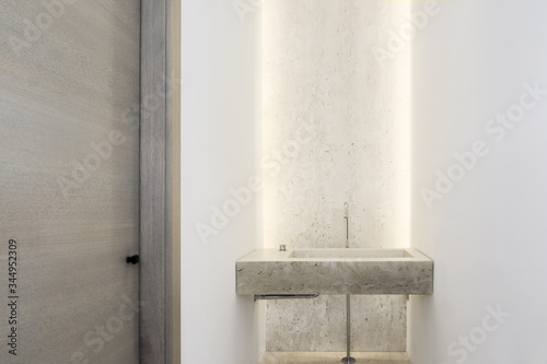 Luxury marble basin with background light