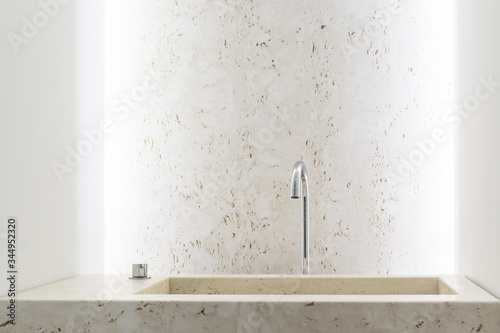 Luxury bathroom marble basin with background light