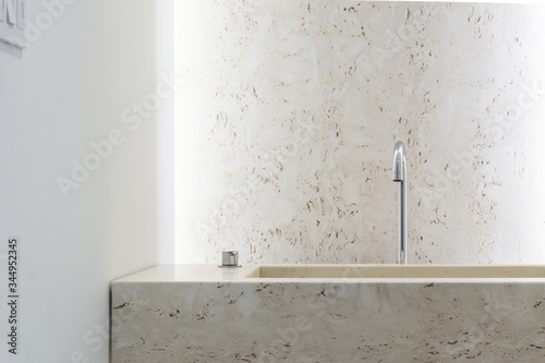 Luxury marble basin with background light