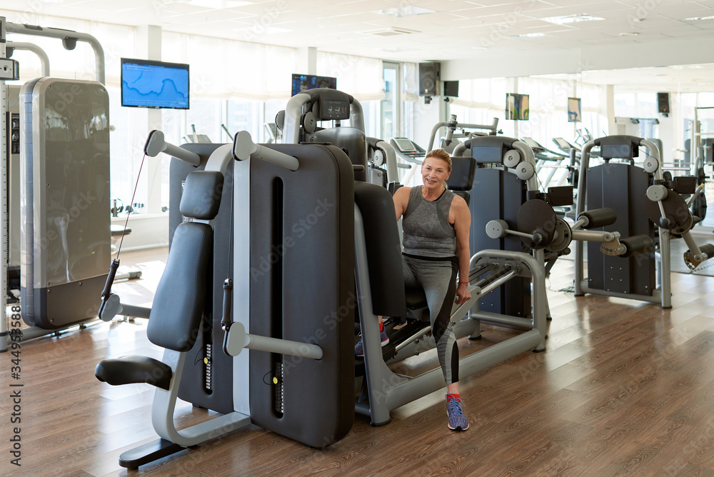 Aged Woman In Gym Aged Woman In Gym