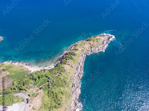 Beautiful Aerial view of Prom thep cape phuket Thailand photo