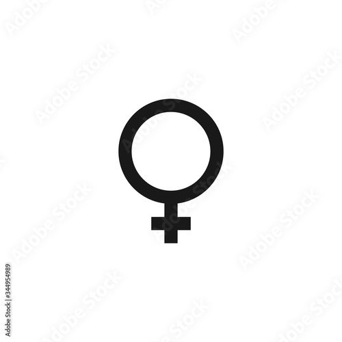 The symbol of woman, the astronomical symbol of Venus, and the alchemical symbol of copper. Used to indicate female gender or female gender. Mirror Of Venus. Vector stock black icon isolated on white.