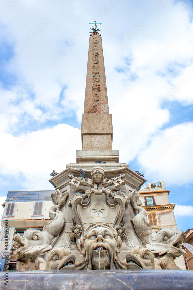 Fountain of the Four Rivers (in italian Fontana dei Quattro Fiumi) Rome Italy