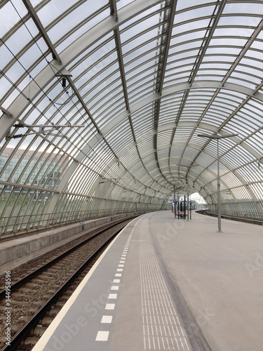 train station with arched roof photo