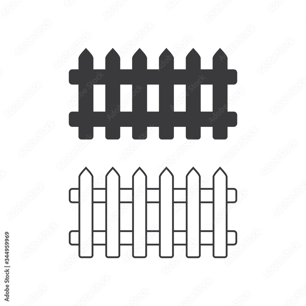 Fence icons. wooden fence vector illustration, isolated on white background Fence icons. wooden fence vector illustration, isolated on white background