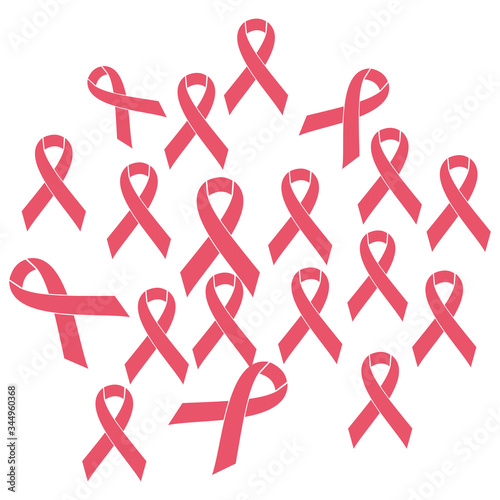 Breast cancer awareness icon pink ribbon	
