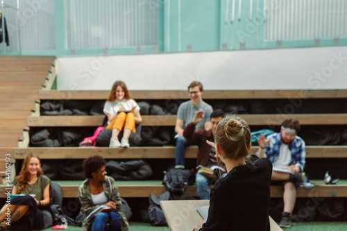 Anonymous lecturer picking student to answer photo