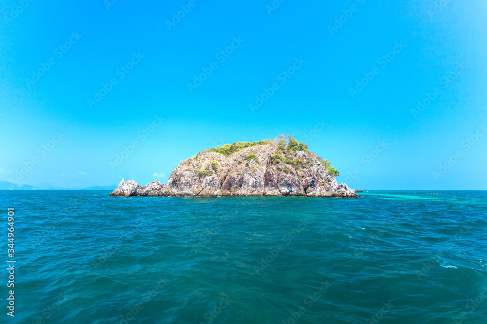 Rock Island clear sea and blue sky