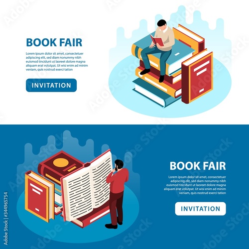 Isometric Book Fair Banners