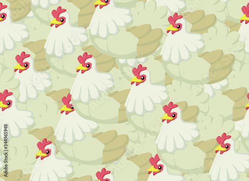 Chickens Cartoon Texture Pattern

