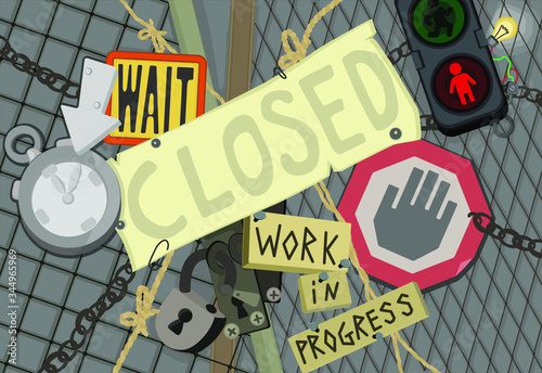 Closed Under Construction Cartoon
