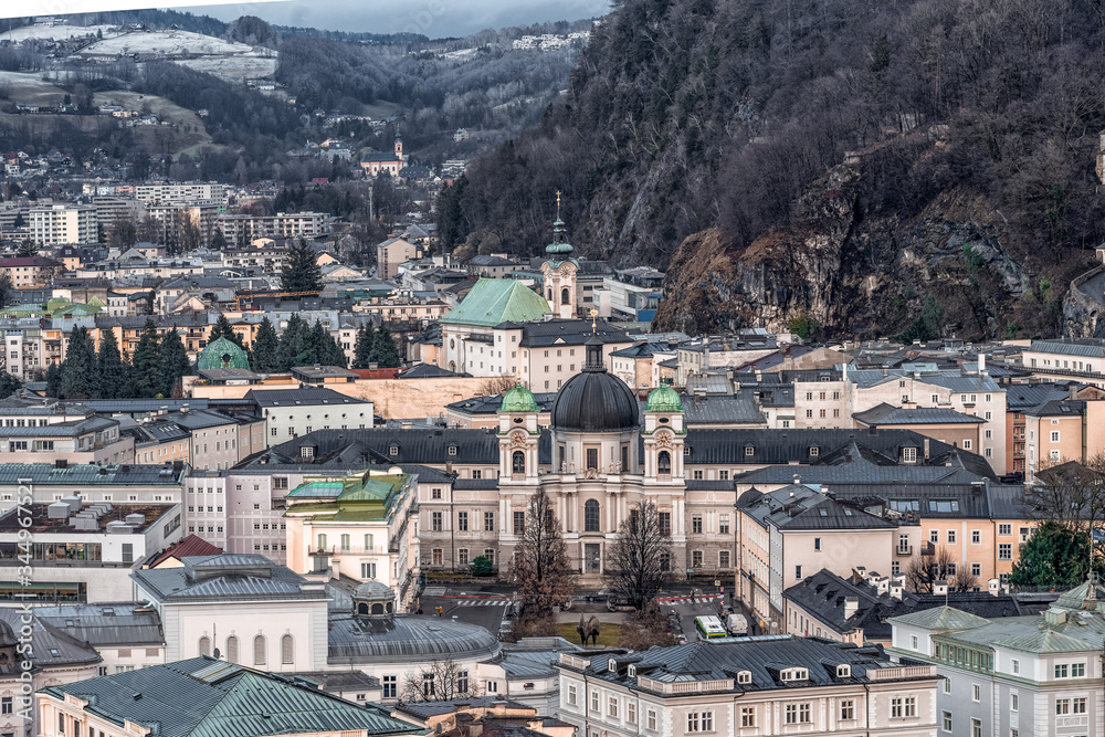 Holy Trinity Church in salzburg Austria during winter time