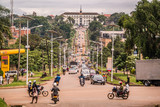 long straight road to parliament house in kampala uganda