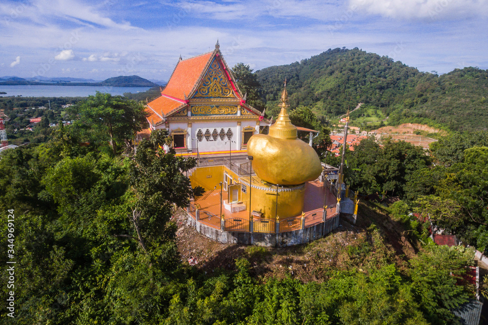 Aerial view of kyaik-htiyo temple Phuket Thailand