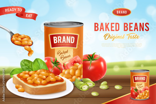 Baked Beans Advertising Poster 