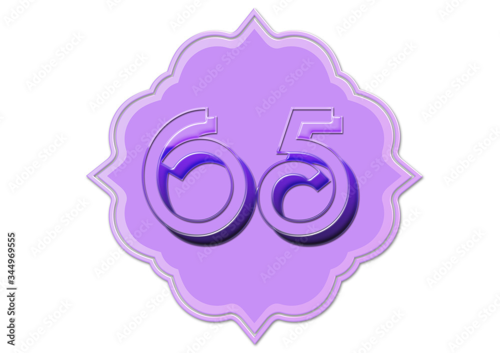 Sticker, Emblem, Zahl, 65 Sticker, Emblem, Zahl, 65