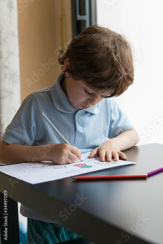 Child doing homework.