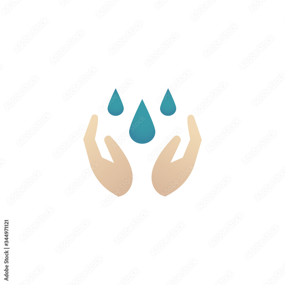 Hands with drops. Cleansing and washing hands concept. Hands with drops. Cleansing and washing hands concept.