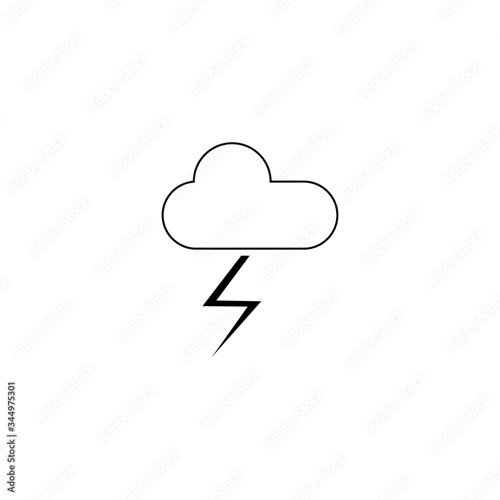 Thunderstorm icon. Thin linear thunderstorm outline icon isolated on white background from weather collection. Line vector sign, symbol for web and mobile Thunderstorm icon. Thin linear thunderstorm outline icon isolated on white background from weather collection. Line vector sign, symbol for web and mobile